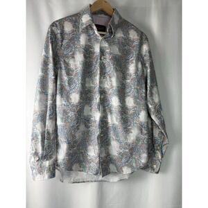 Egara Mens Dress Shirt Medium Modern Fit‎ Stretch Button Down